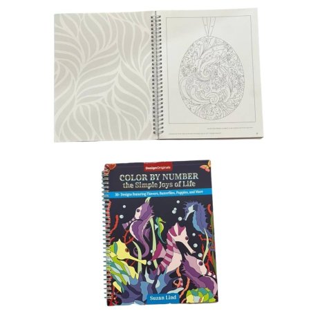 DesignOriginals COLOR BY NUMBER the Simple Joys of Life 30+ Designs featuring Flowers, Butterflies, Puppies, and More