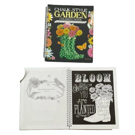 CHALK-STYLE GARDEN COLORING BOOK color With All Types of Markers, Gel Pens & Colord Pencils